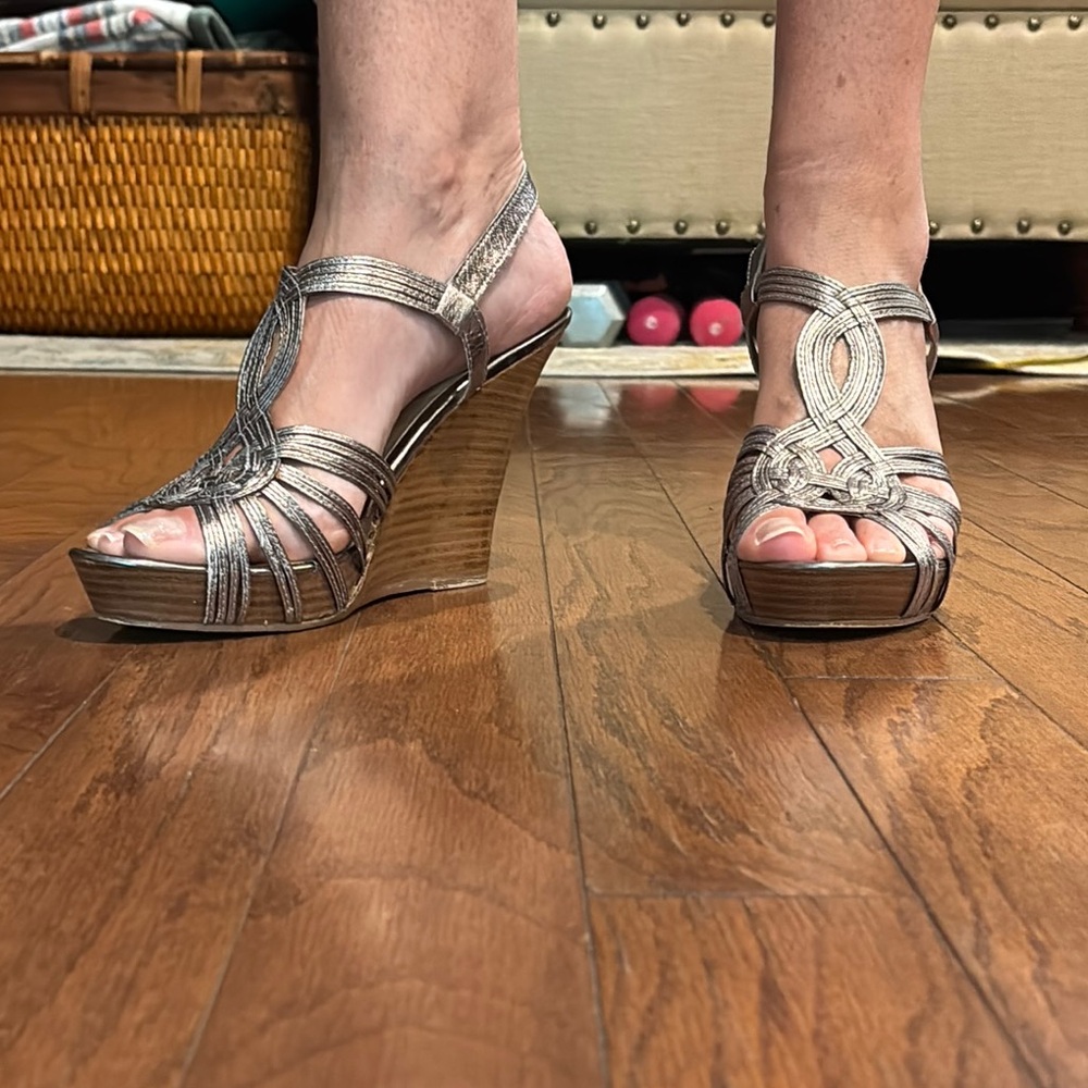 Seychelles Metallic Wedge Sandals